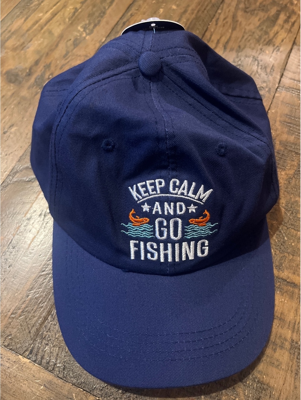 Keep Calm and Go Fishing Navy Blue Men's Cap